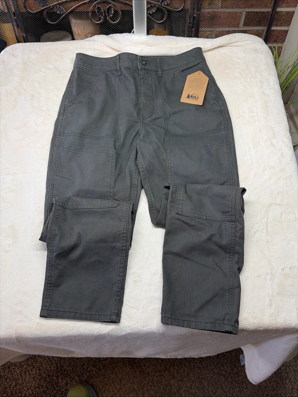 REI CO-OP Womens SZ 10 Trailsmith Double Knee Canvas Pirate Black (148-136-0033)